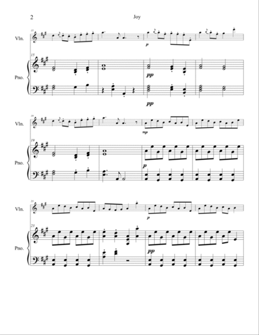 Joy (from Moon Dance of the Fireflies) score Violin Solo scores gallery preview page 2