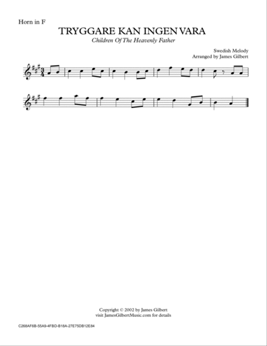 TRYGGARE KAN INGEN VARA (Children of the Heavenly Father) TRYGGARE KAN INGEN VARA (Children of the Heavenly Father) Small Ensemble scores gallery preview page 6