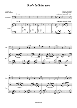 O mio babbino caro - for Trombone and Piano accompaniment - orchestral play along