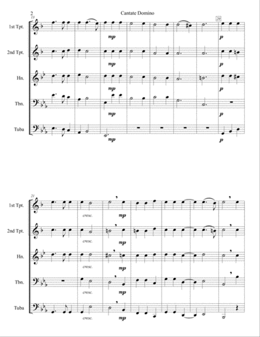 Cantate Domino (Sing unto the Lord) Brass Ensemble scores gallery preview page 2