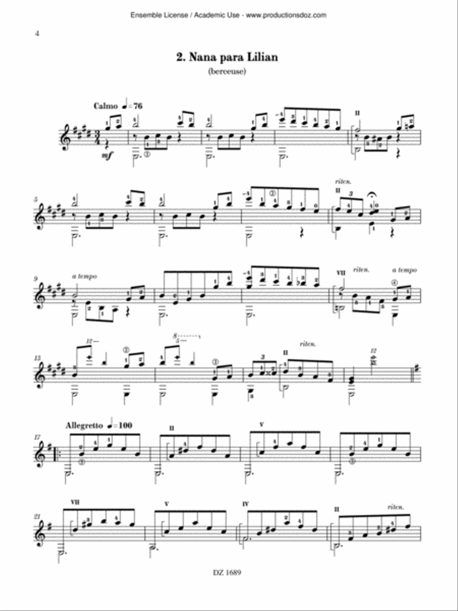 Pensées intimes Classical Guitar scores gallery preview page 4