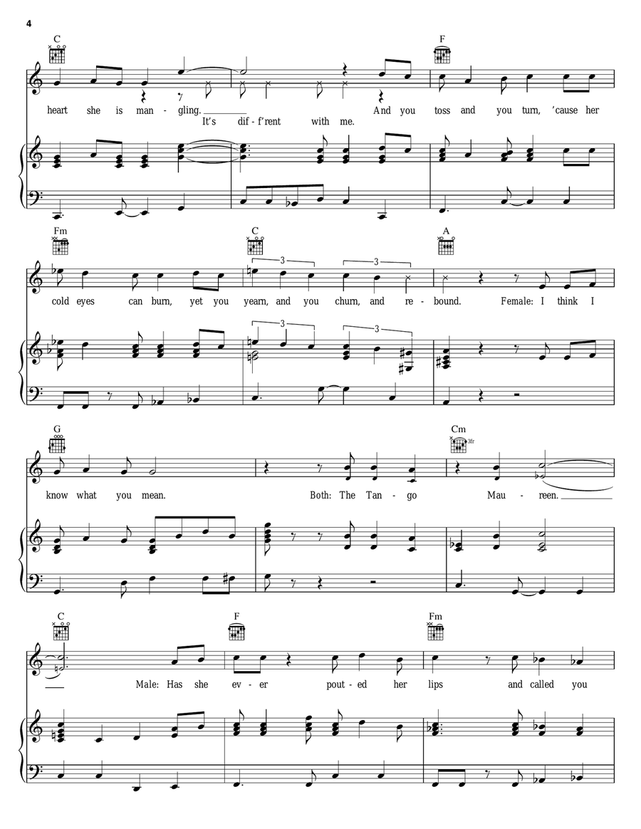 Tango: Maureen Piano, Vocal, Guitar scores gallery preview page 4