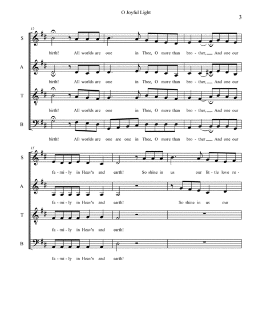 O Joyful Light A Cappella scores gallery preview page 3