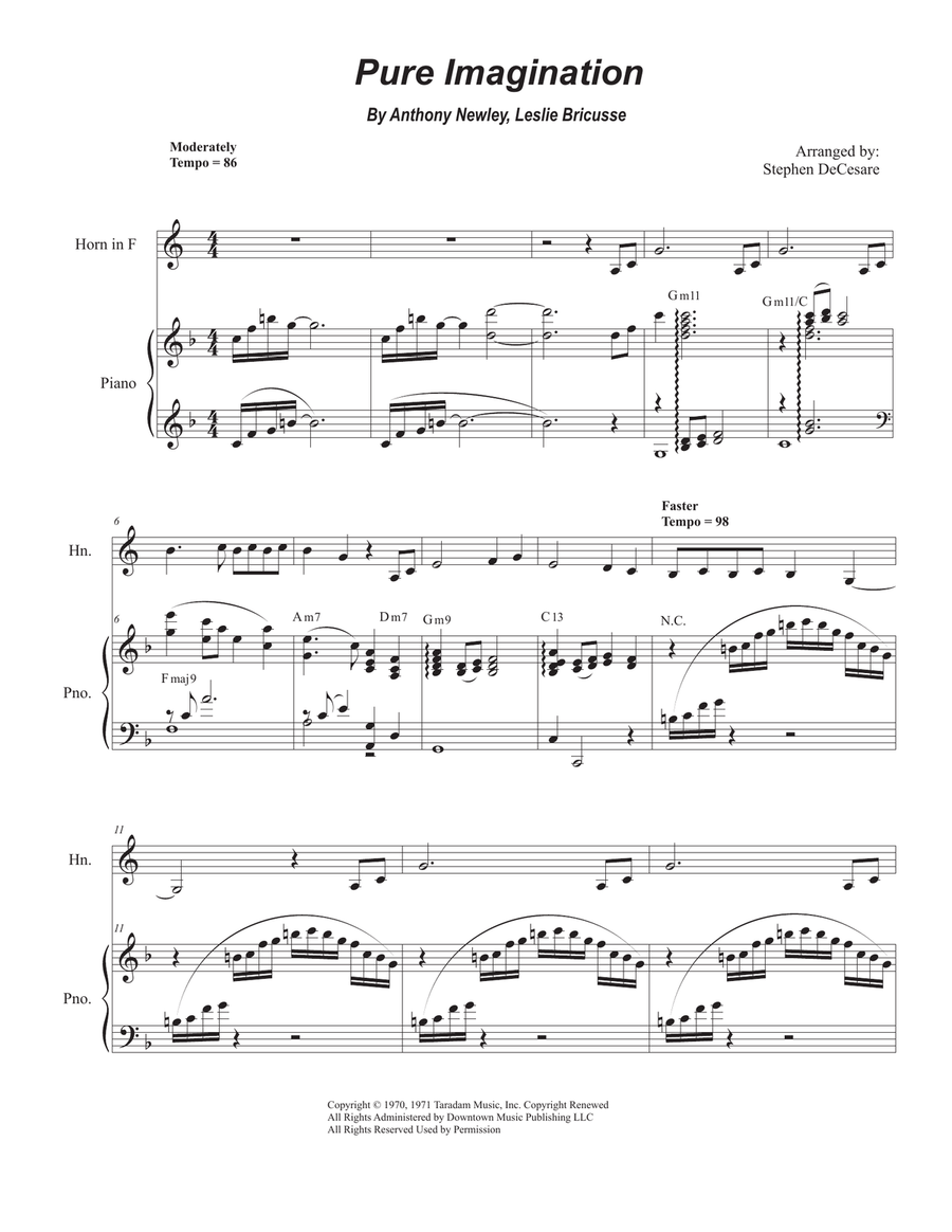 Pure Imagination Pure Imagination Piano scores gallery preview page 1