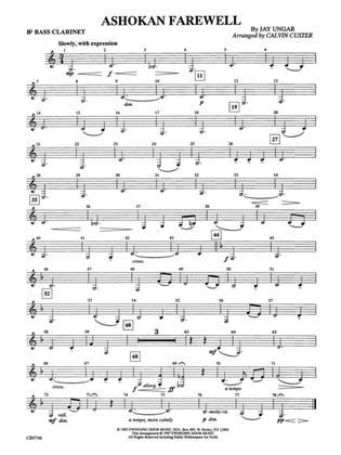 Book cover for Ashokan Farewell (from The Civil War): B-flat Bass Clarinet