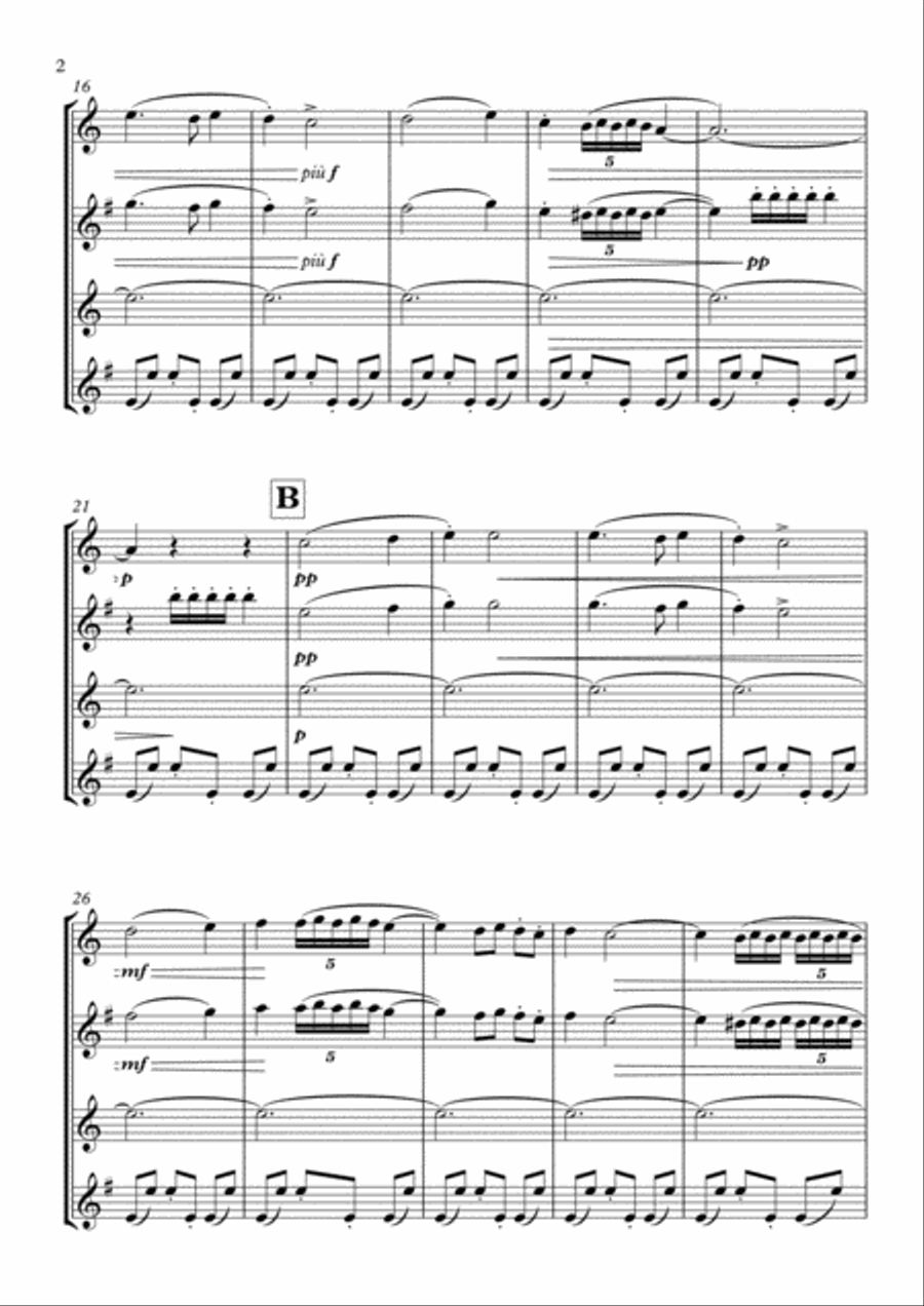 La suite de El cascanueces - 5. Danza árabe Woodwind Quartet scores gallery preview page 2