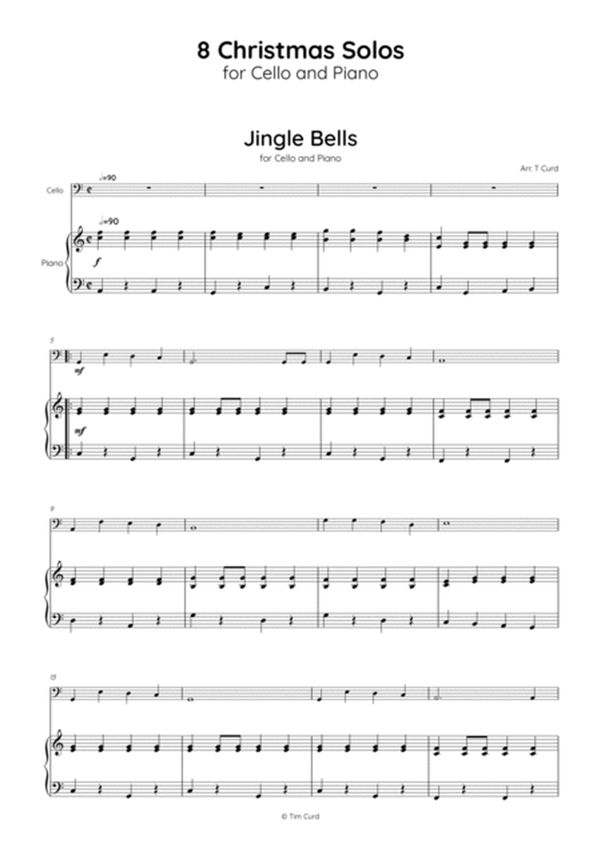 8 Christmas Solos for Cello and Piano image number null
