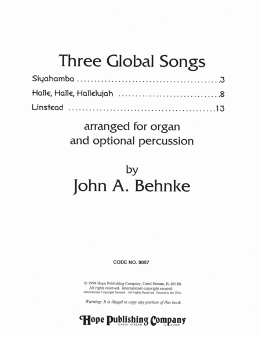 Three Global Songs Organ scores gallery preview page 3