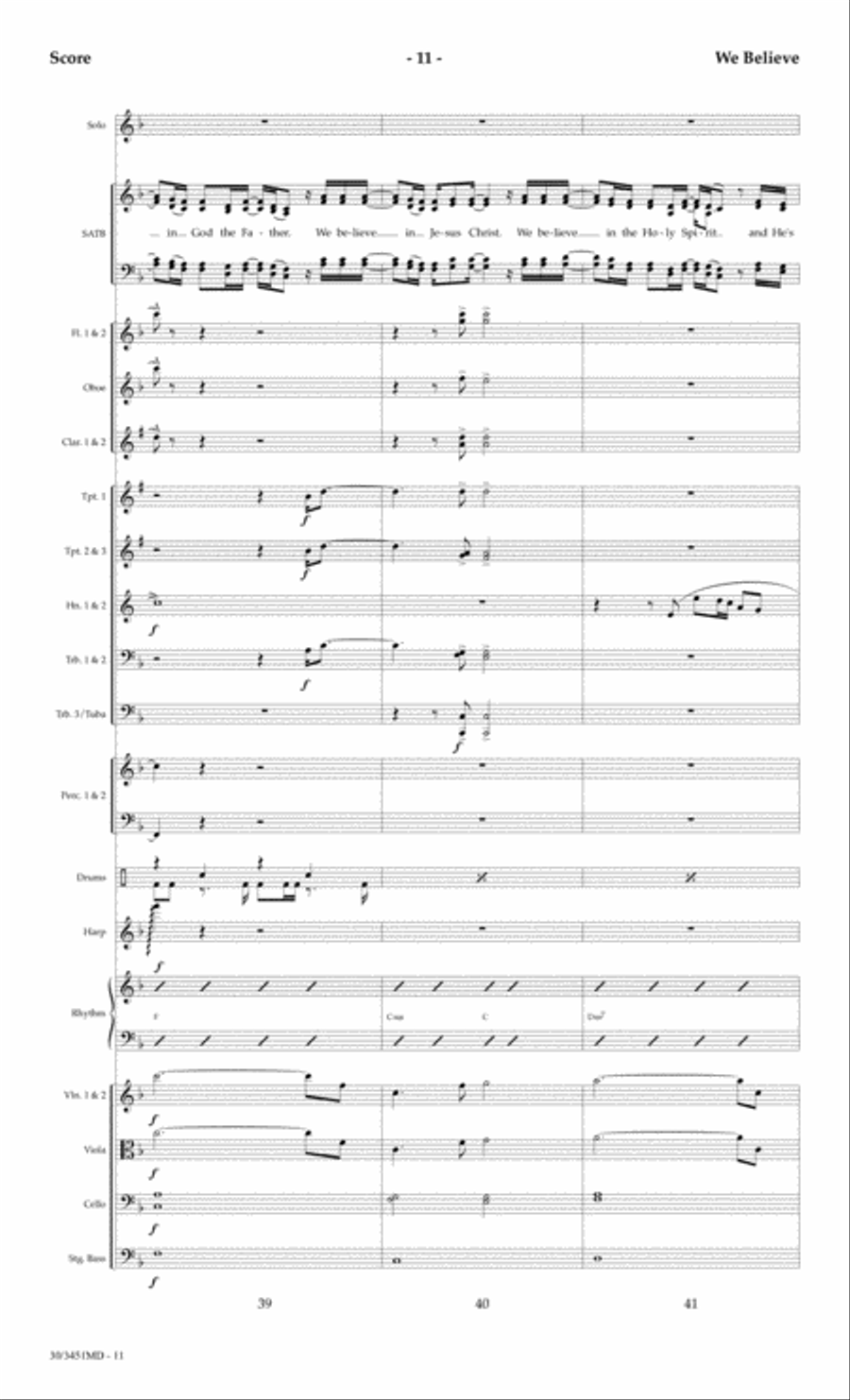 We Believe - Orchestral Score and Parts Choir scores gallery preview page 14