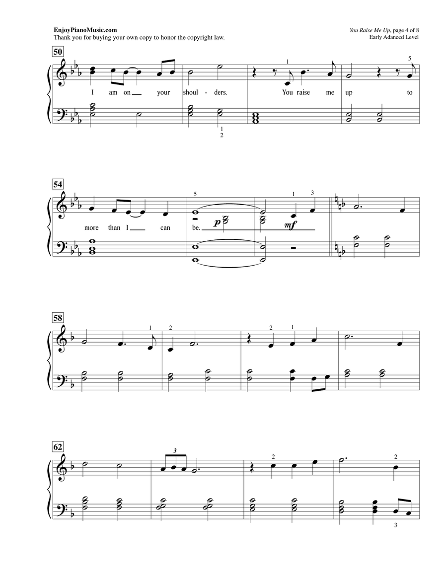 You Raise Me Up You Raise Me Up Piano Method scores gallery preview page 5