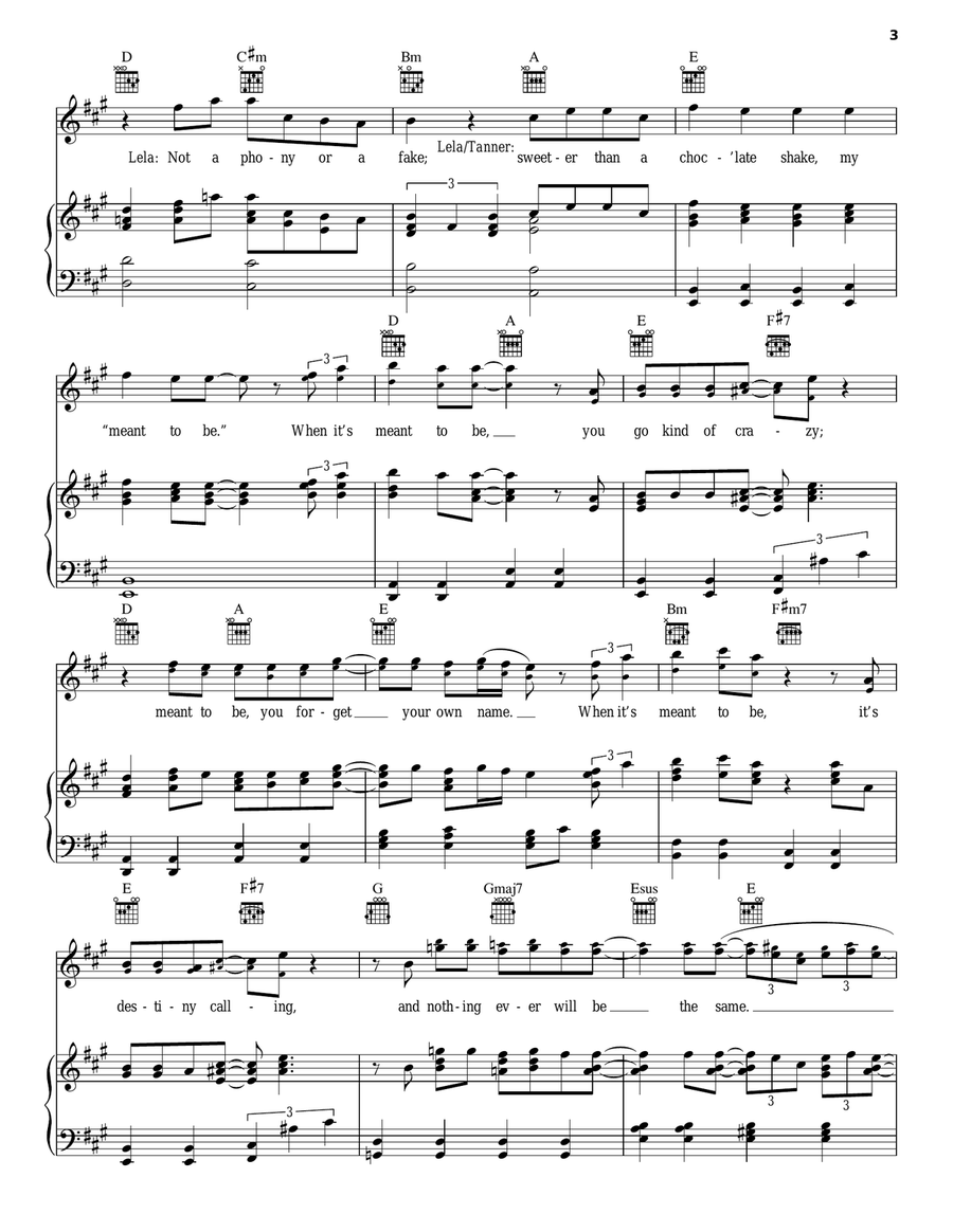 Meant To Be Piano, Vocal, Guitar scores gallery preview page 3