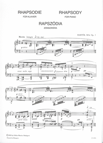 Rhapsodie op. 1 Erste Fassung