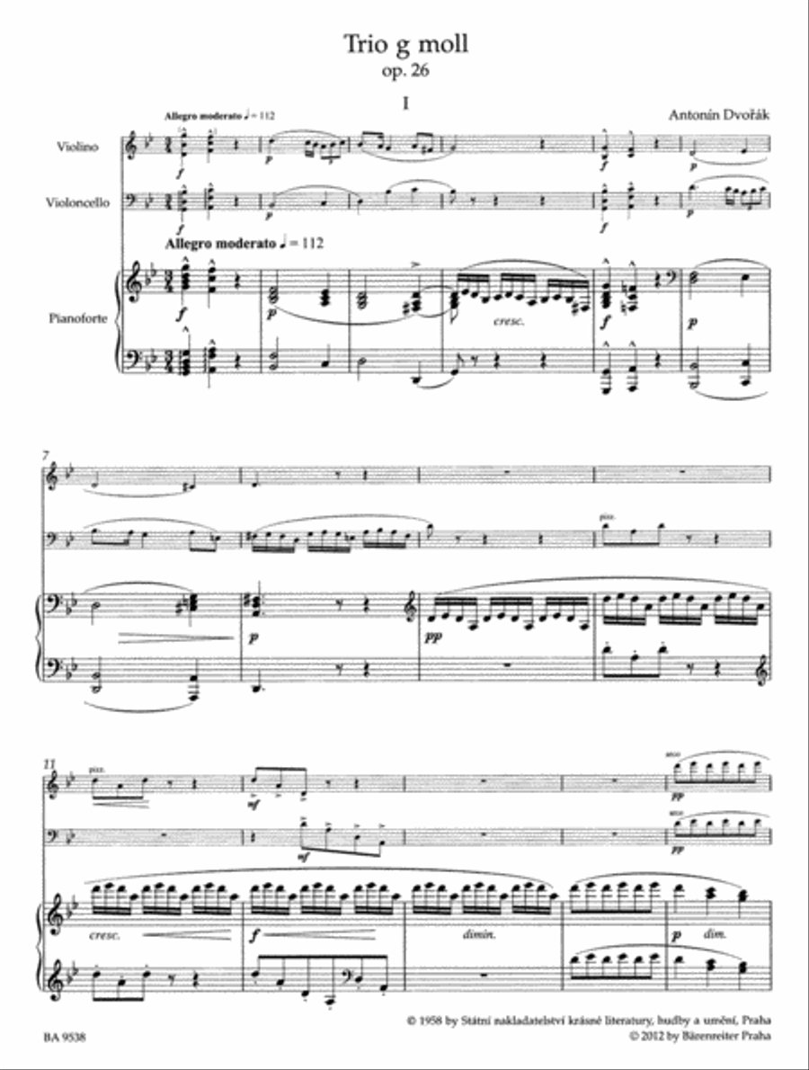 Piano Trio for Piano, Violin and Violoncello G minor op. 26 Piano Trio scores gallery preview page 2