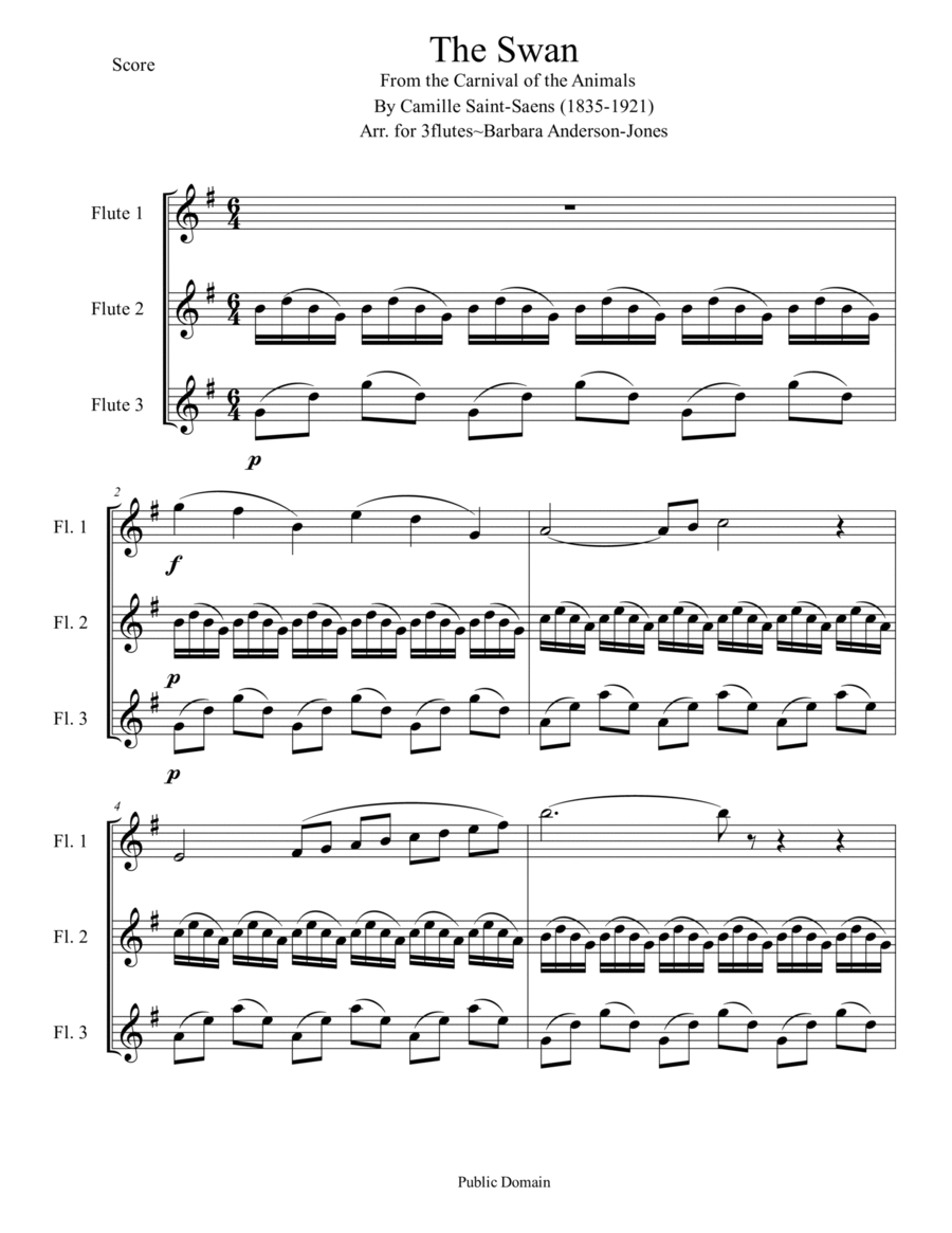 The Swan (from Carnival of the Animals) - Score Only image number null