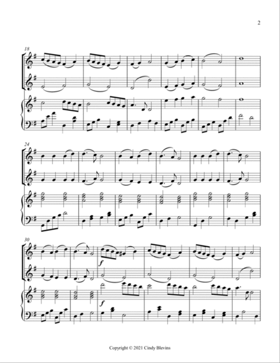 Angels We Have Heard On High, Two Violins and Harp Harp scores gallery preview page 3
