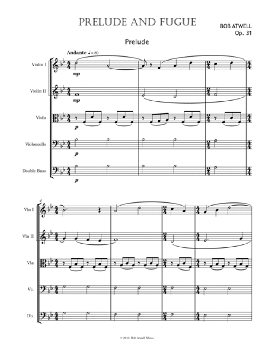 Prelude and Fugue Prelude and Fugue String Orchestra scores gallery preview page 3