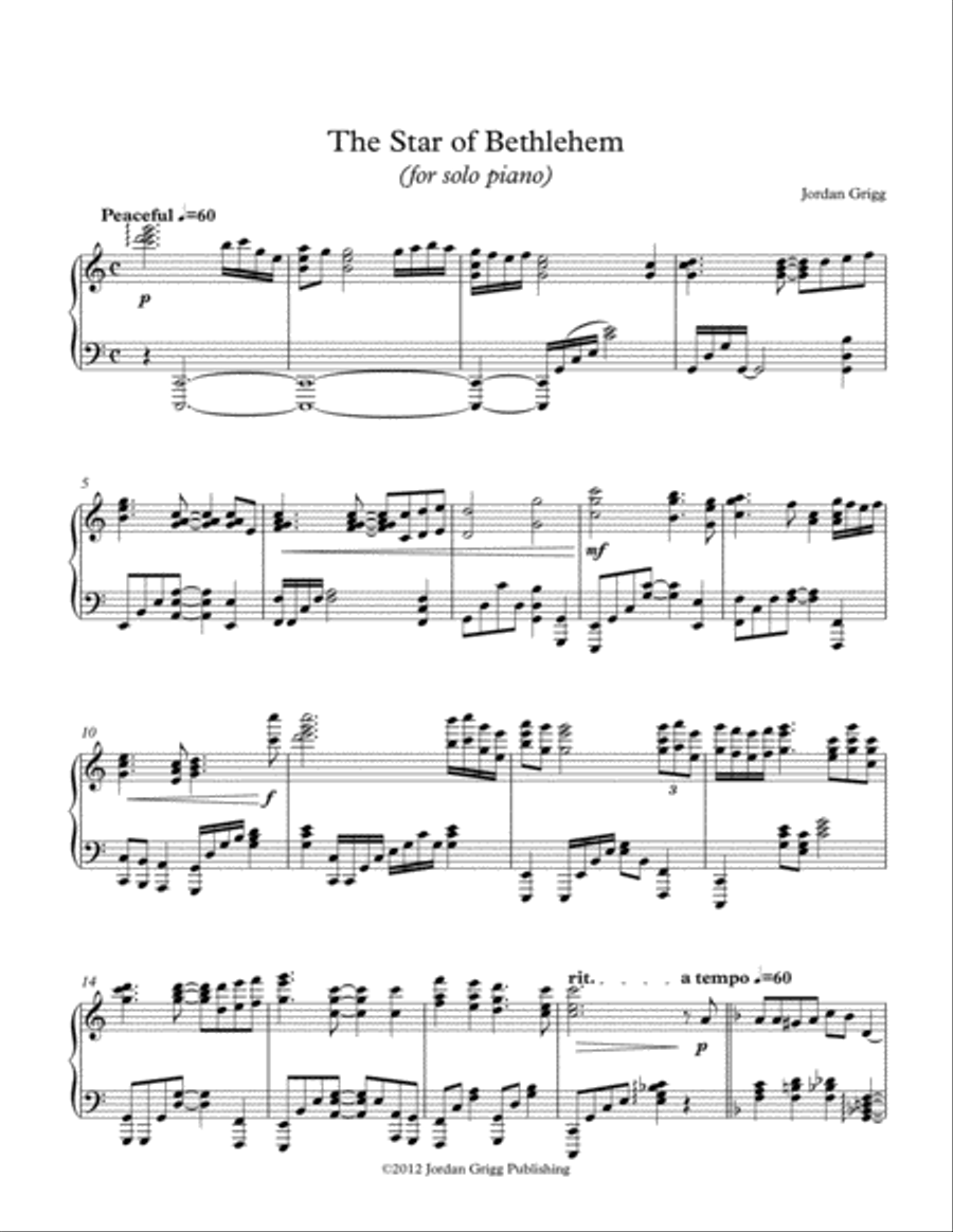 The Star of Bethlehem (for solo piano) image number null