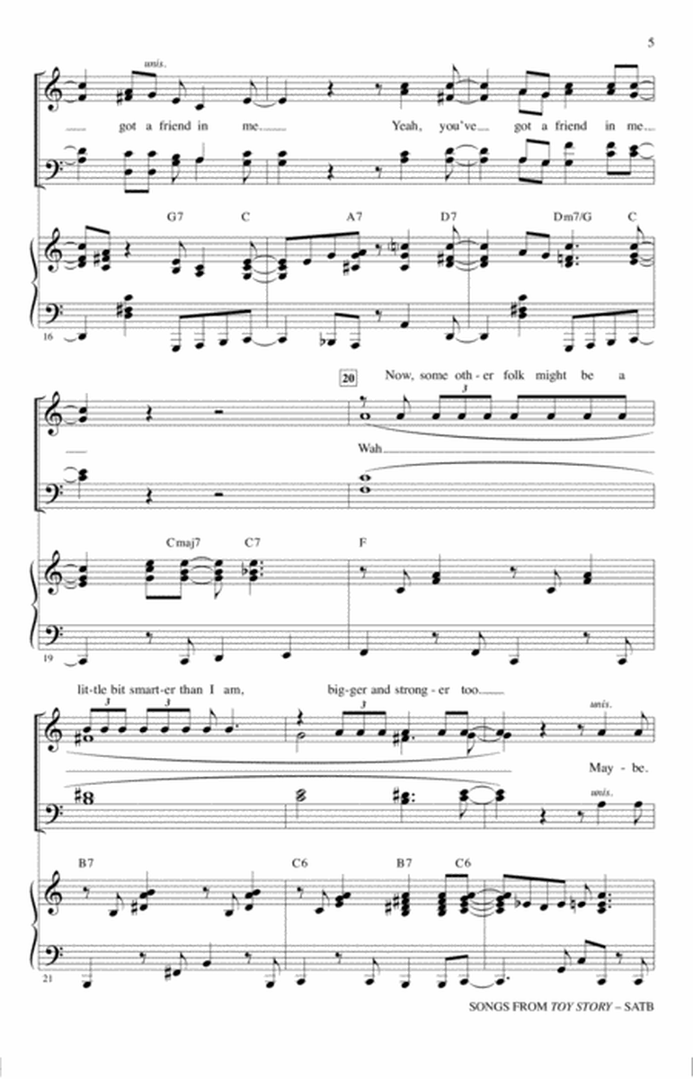 Songs from Toy Story (Choral Medley) (arr. Mac Huff)