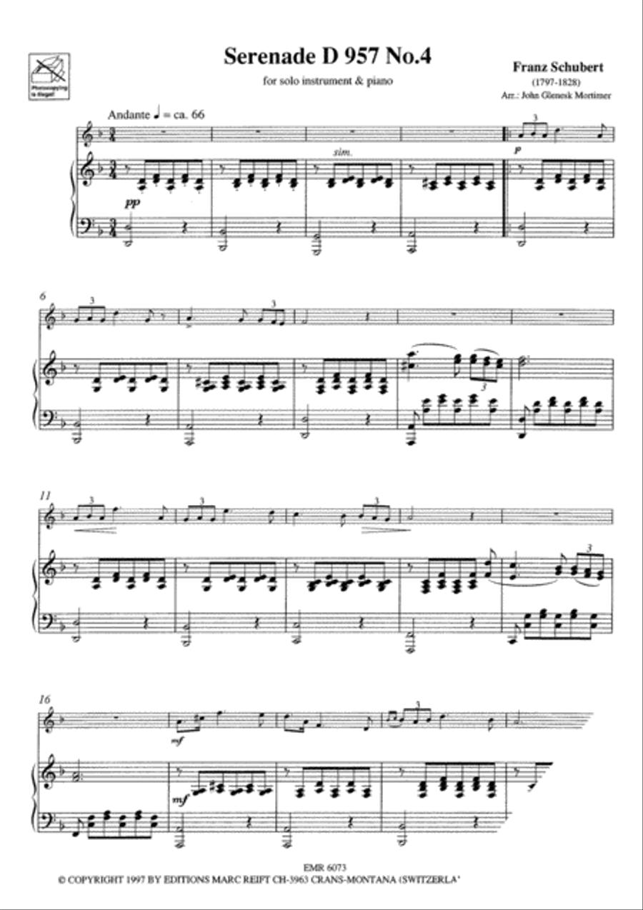 Serenade Serenade Horn scores gallery preview page 4