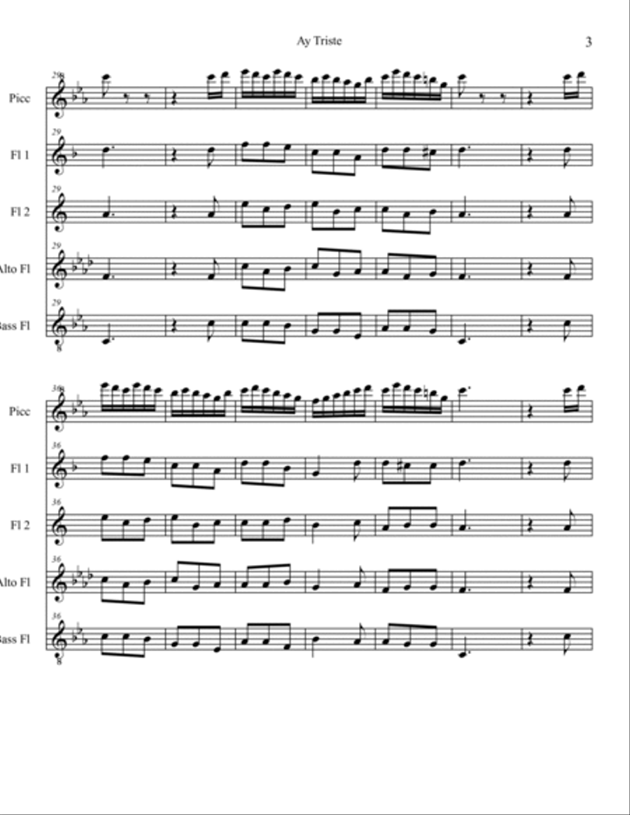 Ay Triste Woodwind Ensemble scores gallery preview page 3