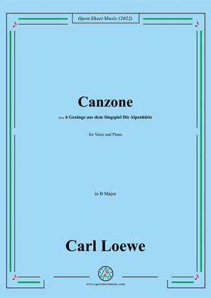 Book cover for Loewe-Canzone,in B Major,for Voice and Piano