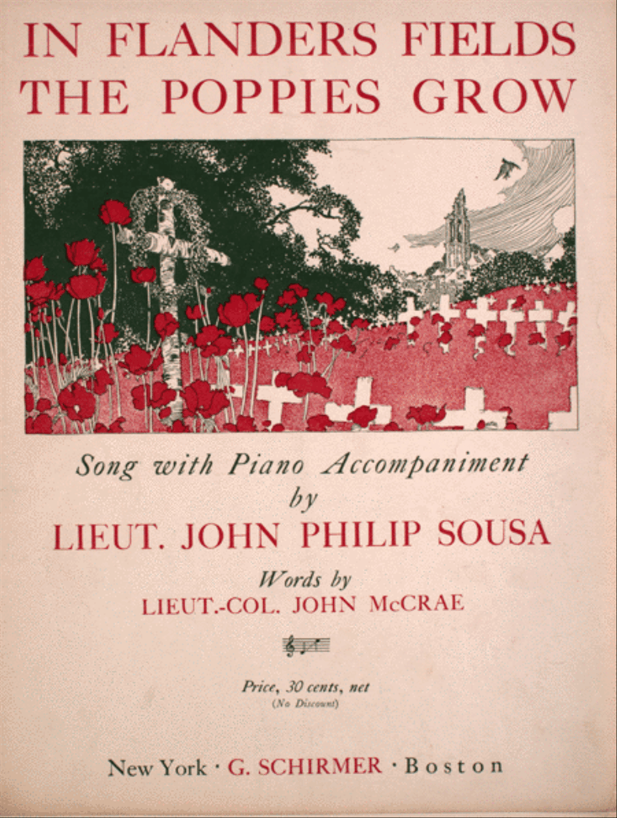 In Flanders Fields The Poppies Grow. Song With Piano Accompaniment Voice scores gallery preview page 1