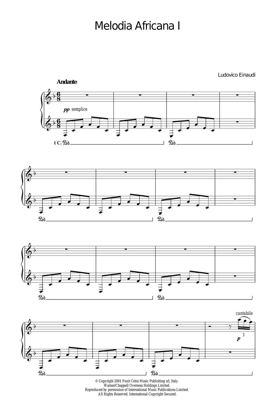 Melodia Africana I Piano Solo scores gallery preview page 1