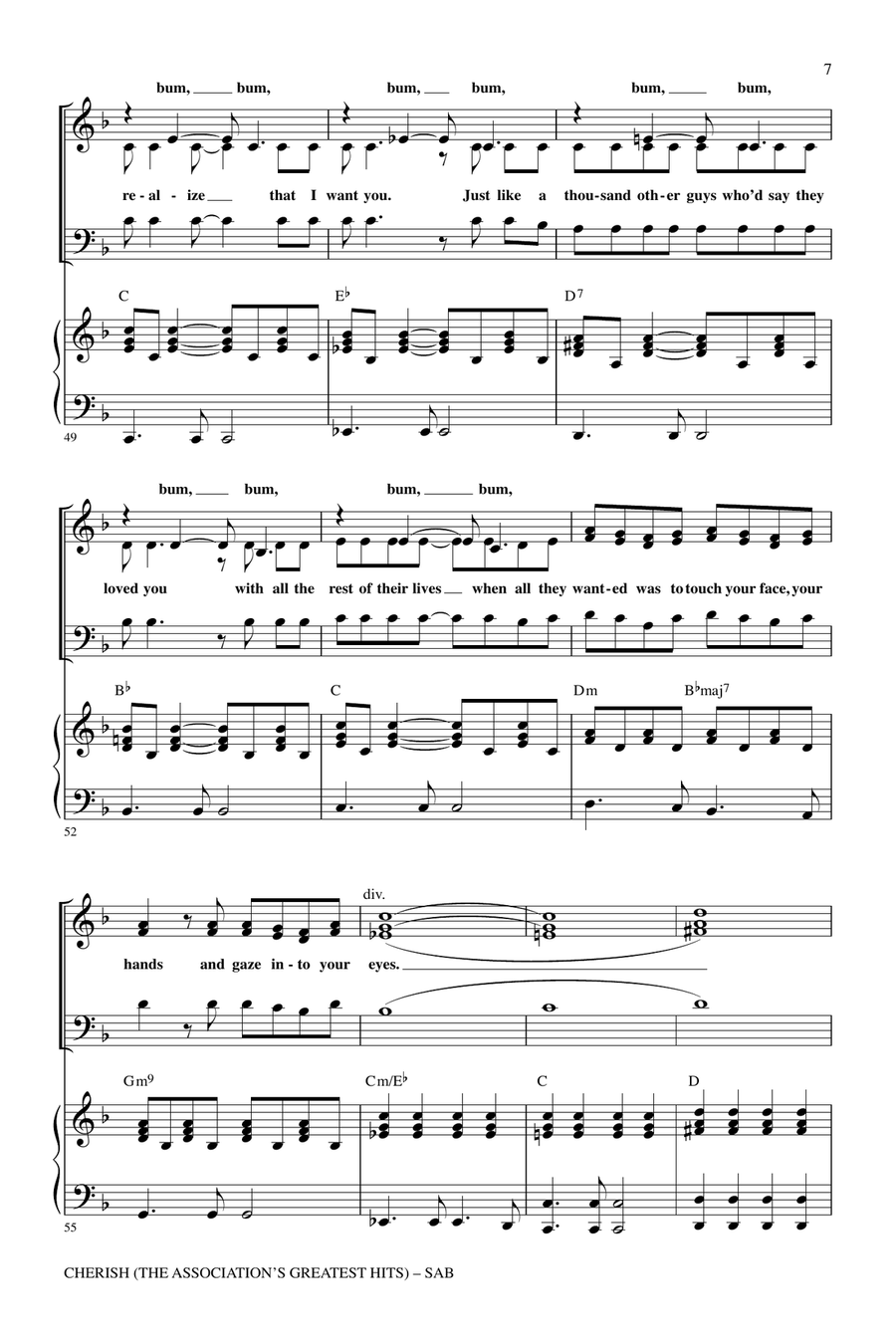 Cherish (The Association's Greatest Hits) 3-Part scores gallery preview page 6