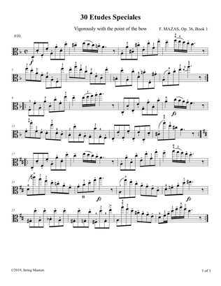 Book cover for Mazas, Etudes for Viola Op 36, Book 1, No.10