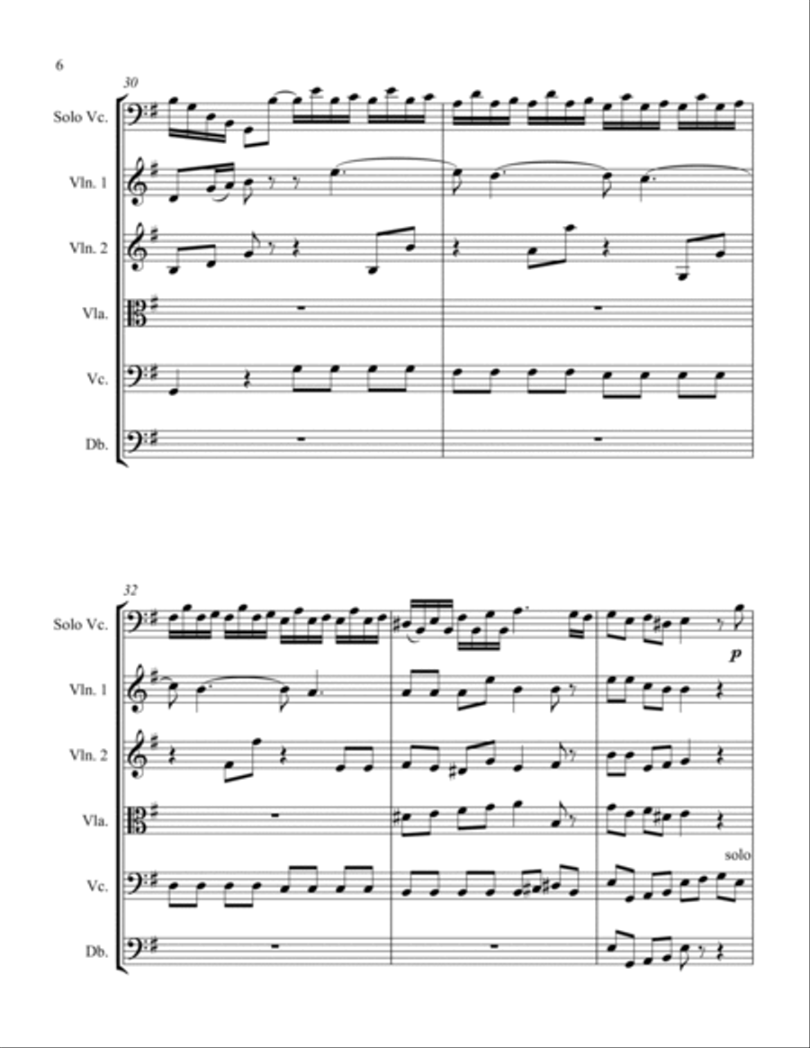 Cello Sonata RV40 Movement 2 String Orchestra scores gallery preview page 6