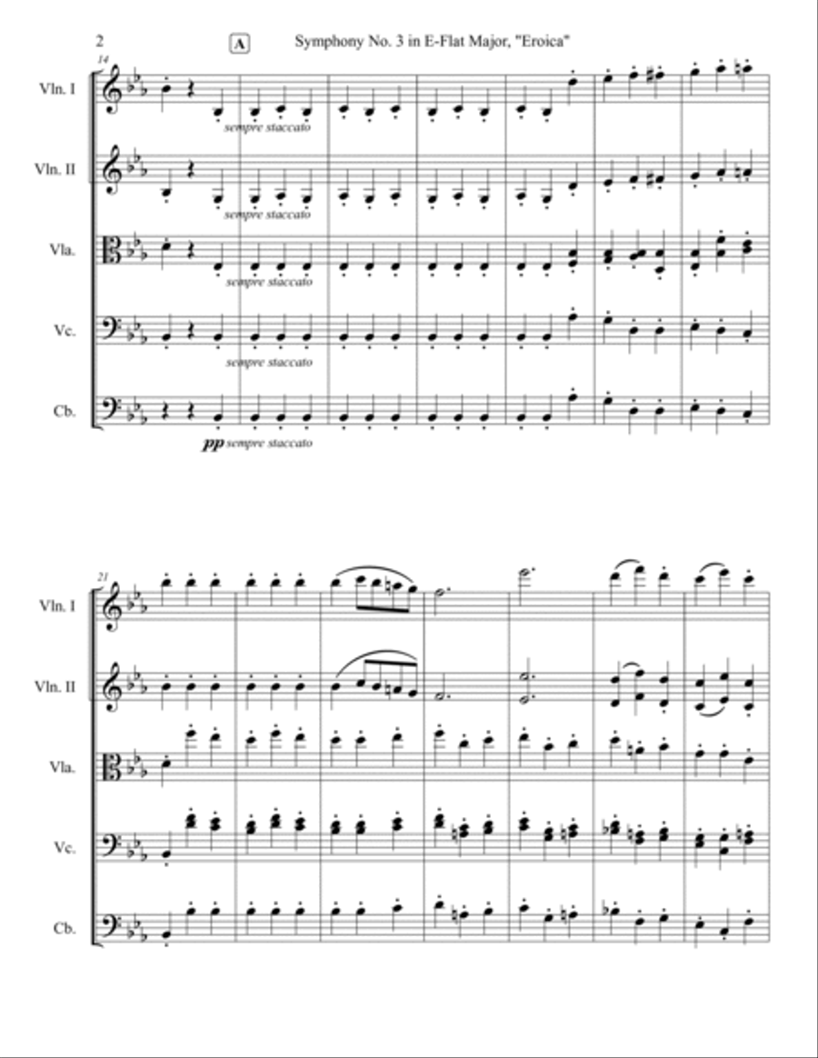 Scherzo from Eroica Symphony String Orchestra scores gallery preview page 4