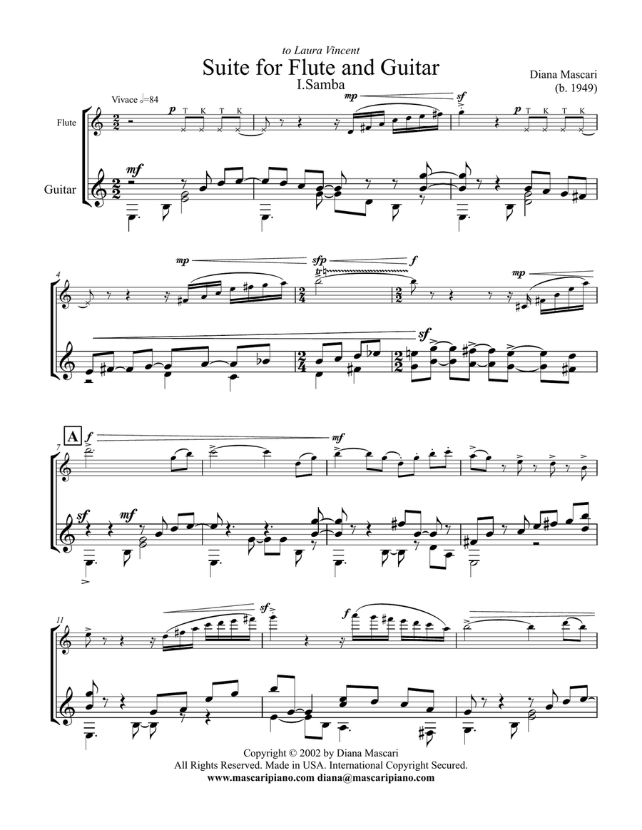 Suite for Flute and Guitar Chamber Music scores gallery preview page 2
