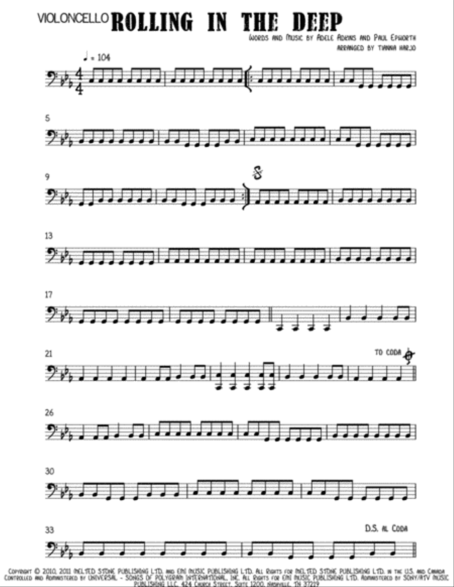 Rolling In The Deep String Quartet scores gallery preview page 4