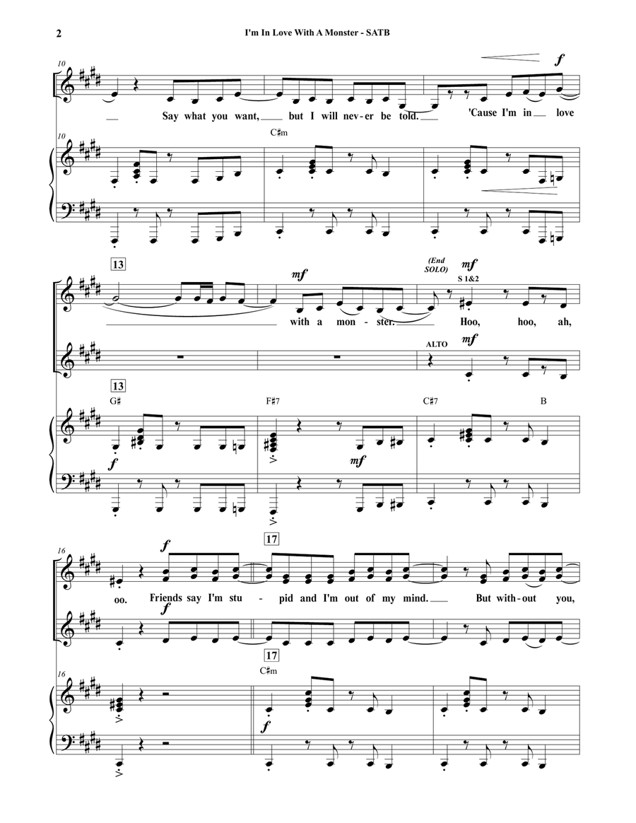 I'm In Love With A Monster 4-Part scores gallery preview page 2