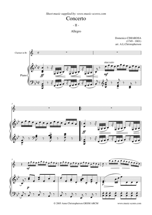 Book cover for Cimarosa Allegro - 2nd movement from Oboe Concerto - Clarinet and Piano