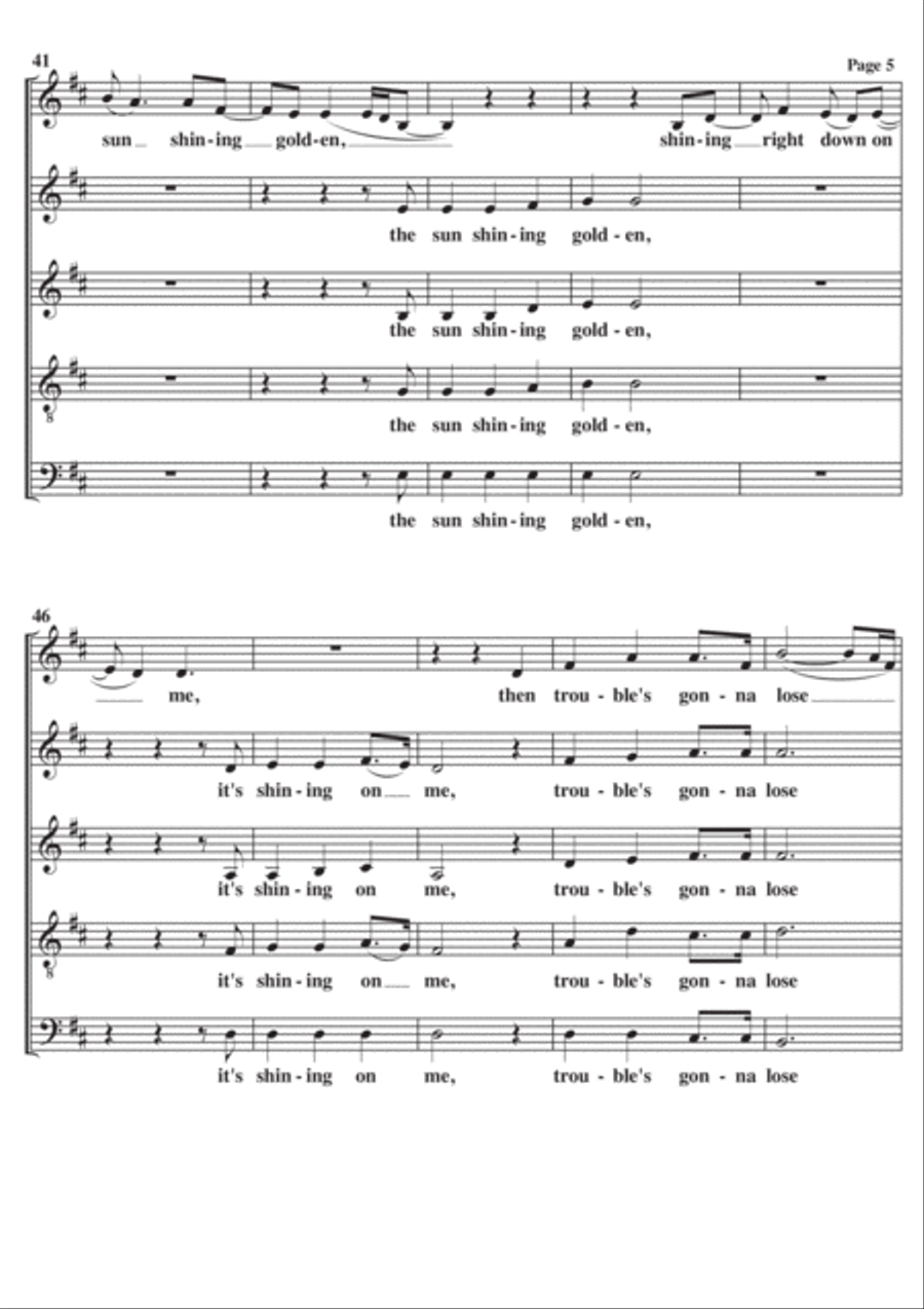 Way Over Yonder 4-Part scores gallery preview page 5