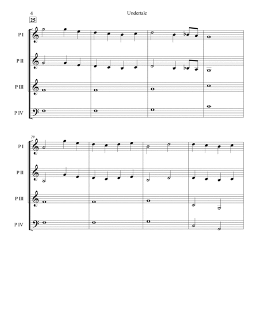 Undertale Main Theme Undertale Main Theme School and Community scores gallery preview page 4