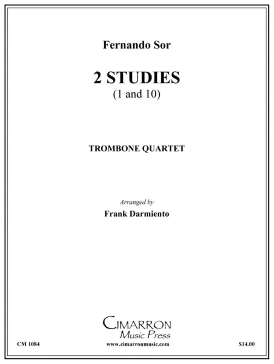 Two Studies (1 and 10) Trombone Quartet scores gallery preview page 1