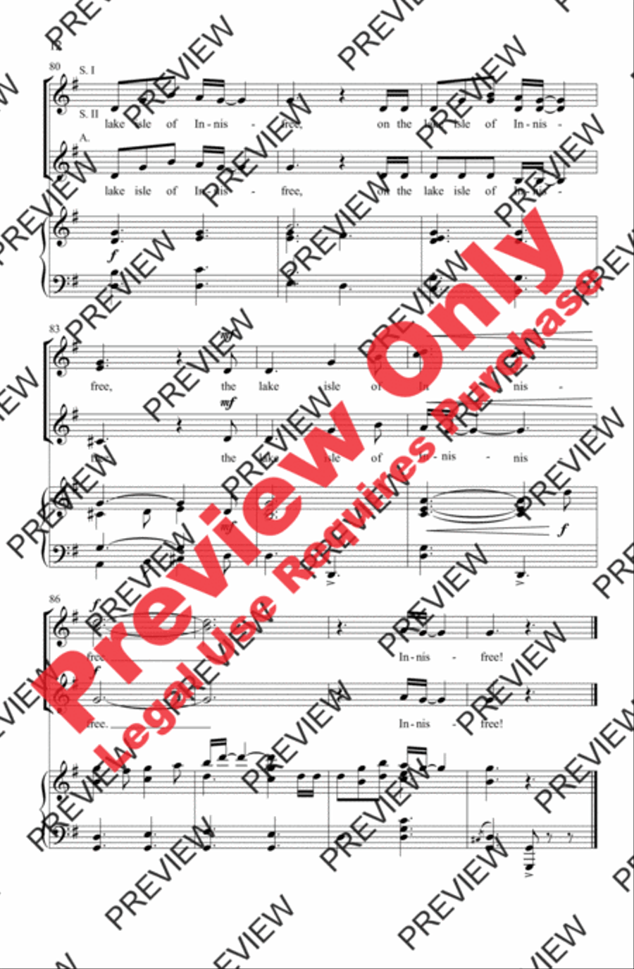 The Lake Isle of Innisfree Women's Choir scores gallery preview page 12