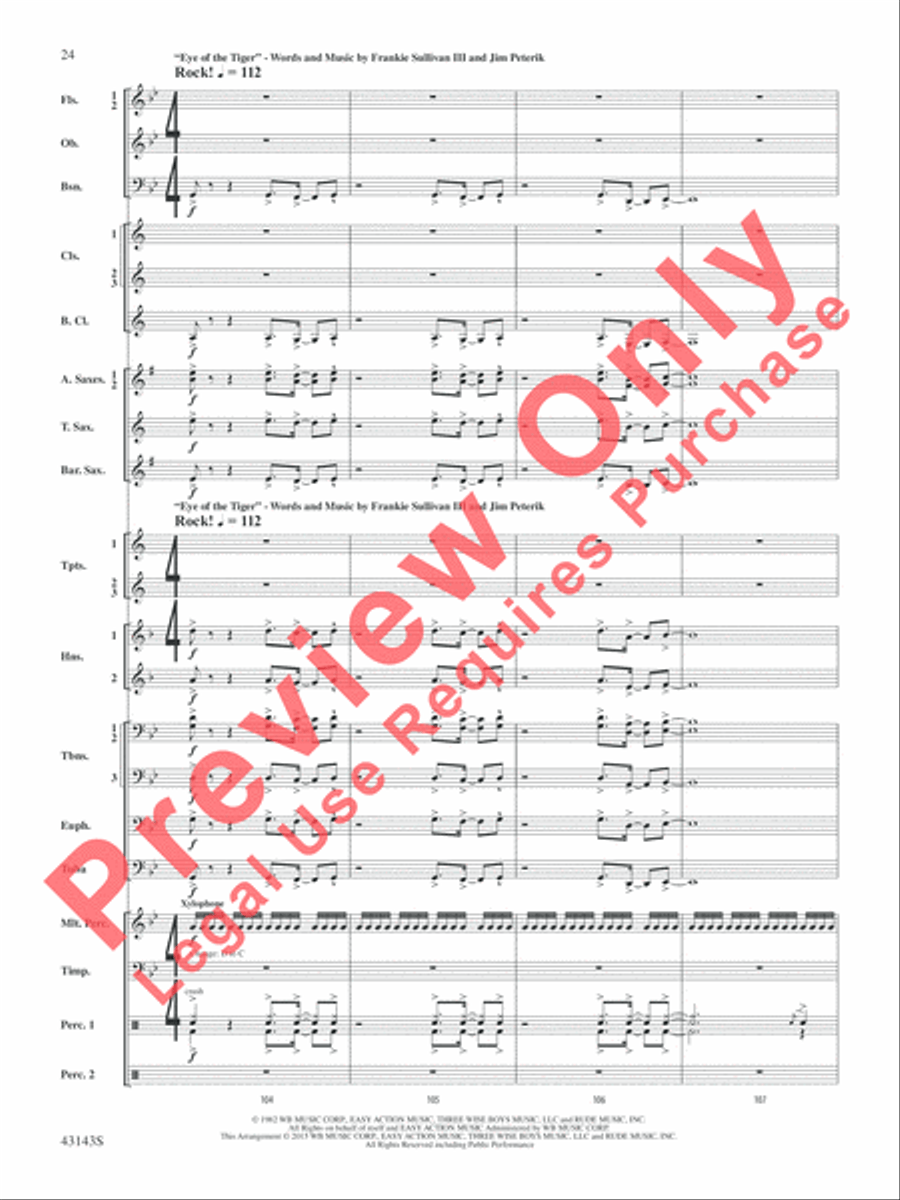Rocky on Broadway Rocky on Broadway Concert Band scores gallery preview page 25