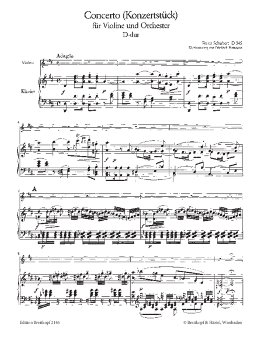 Concerto in D major D 345 Violin Solo scores gallery preview page 2