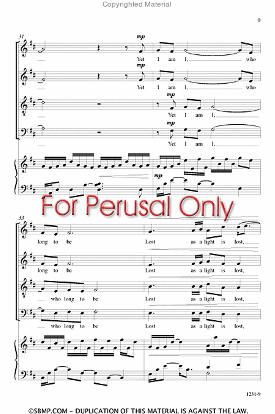 I Am Not Yours - SATB Octavo 4-Part scores gallery preview page 8