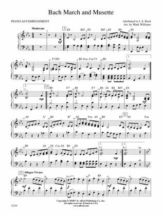 Bach March and Musette: Piano Accompaniment