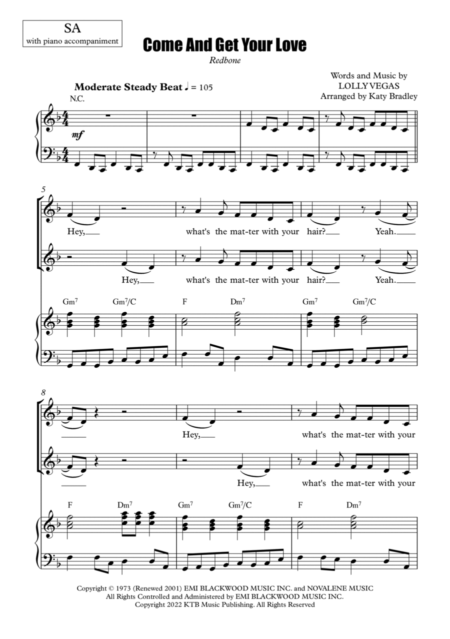 Come And Get Your Love SA scores gallery preview page 1