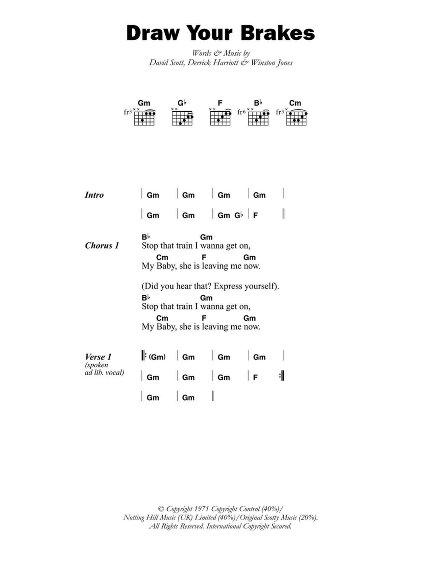 Draw Your Brakes Easy Guitar scores gallery preview page 1