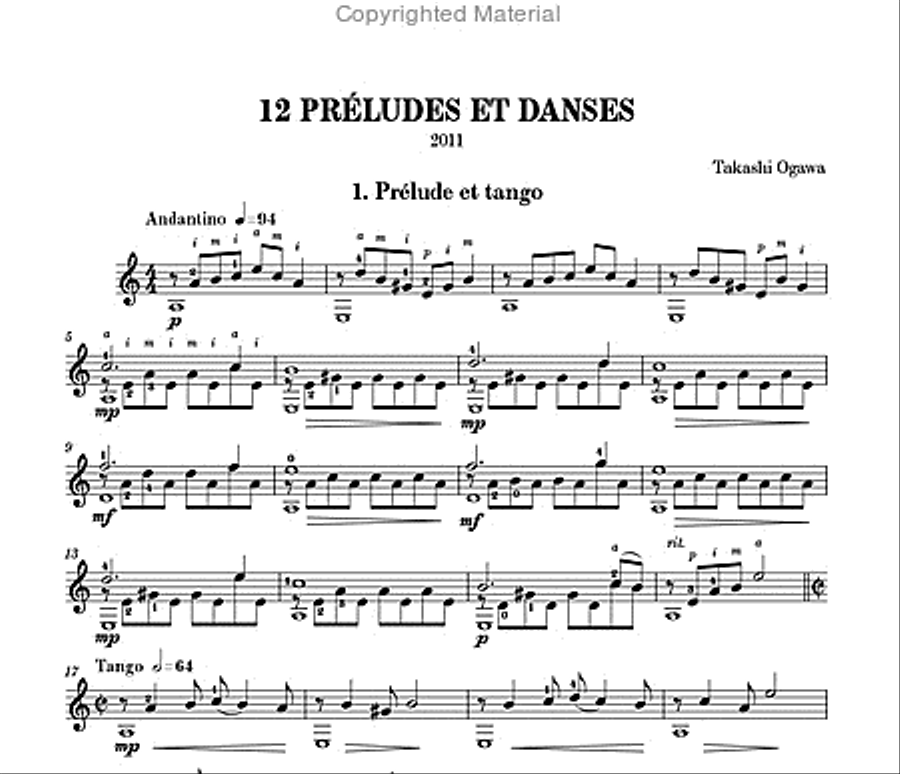 12 Préludes et danses Classical Guitar scores gallery preview page 2