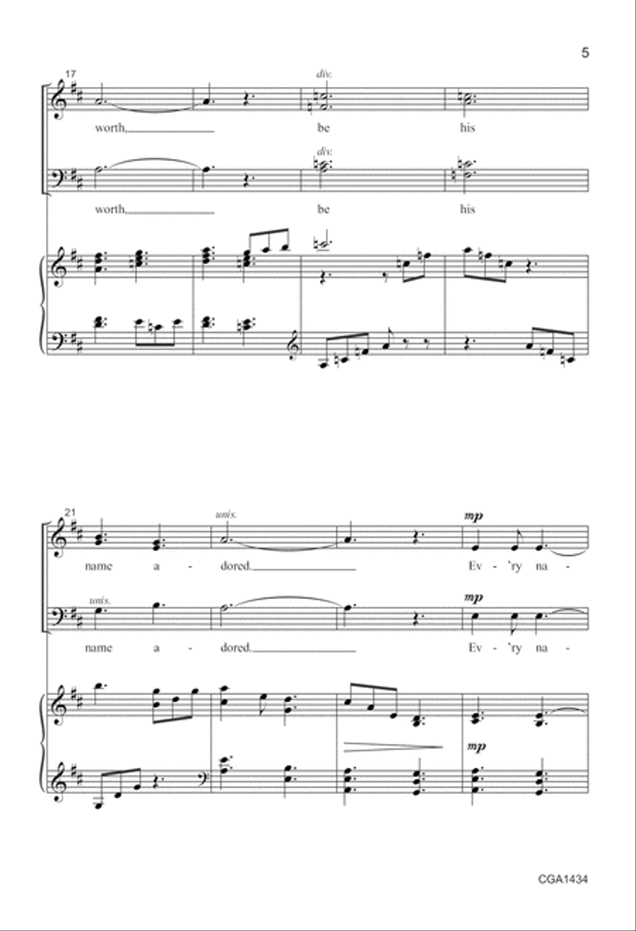 Let the Song Go Round the Earth 4-Part scores gallery preview page 5