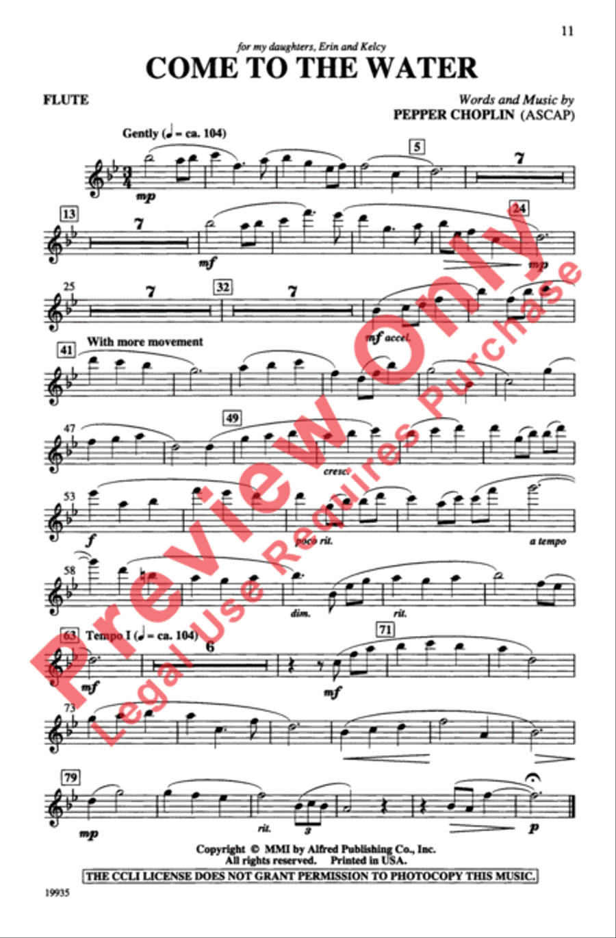 Come to the Water Come to the Water 4-Part scores gallery preview page 11