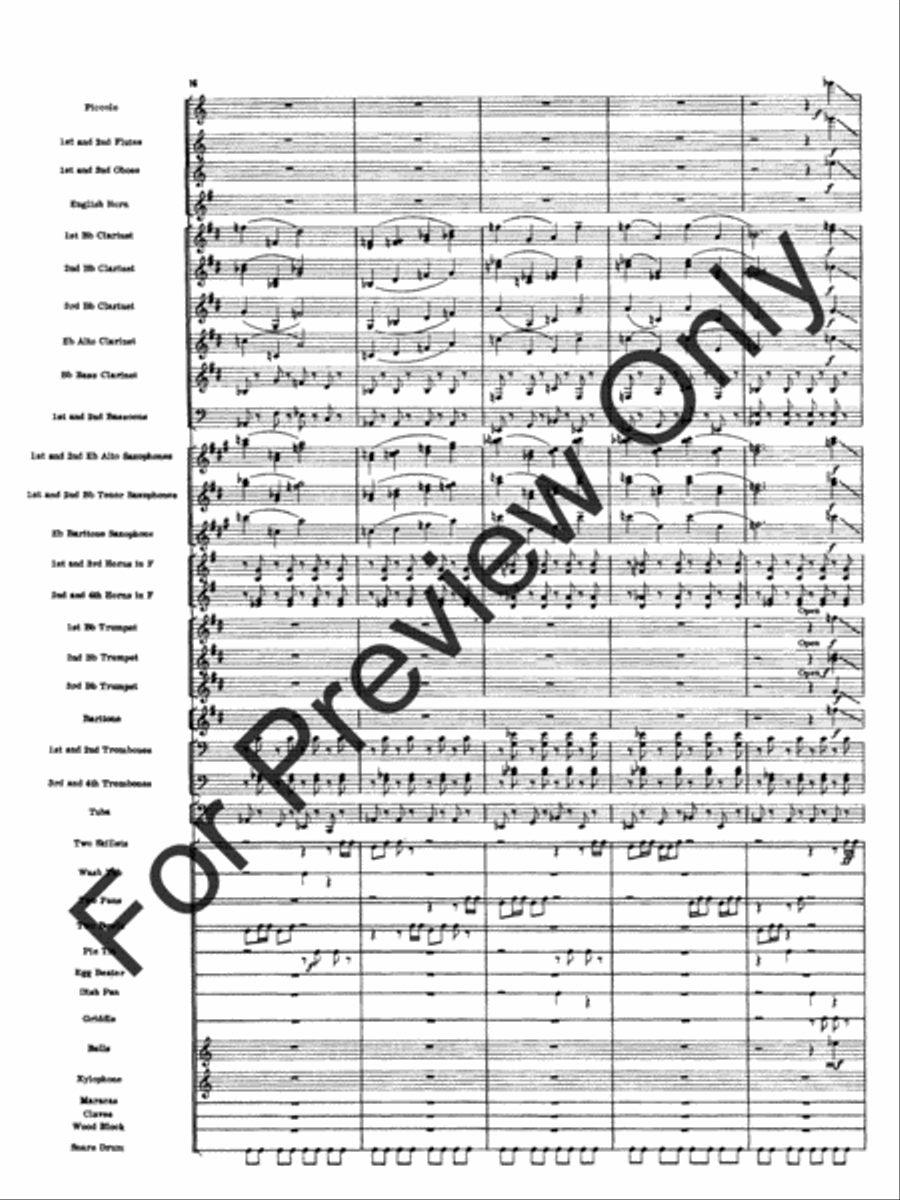 Variations On A Kitchen Sink Concert Band scores gallery preview page 19