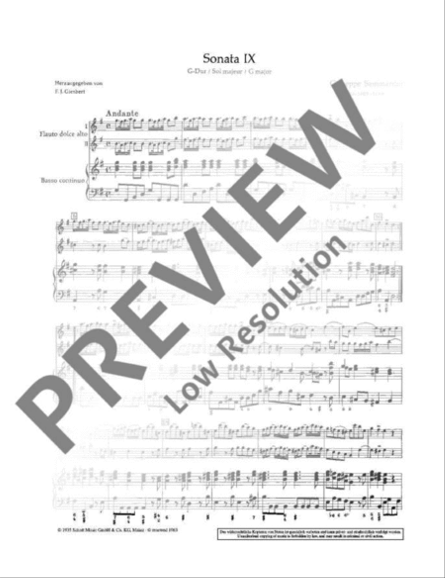 Twelve Sonatas Twelve Sonatas Alto Recorder scores gallery preview page 3